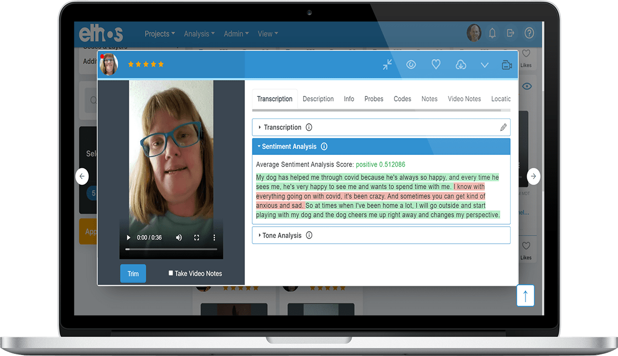 Sentiment analysis helps researchers pinpoint which topics to focus on during interviews