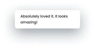 A text response from a participant in a concept test where they said they loved the the way it looked.