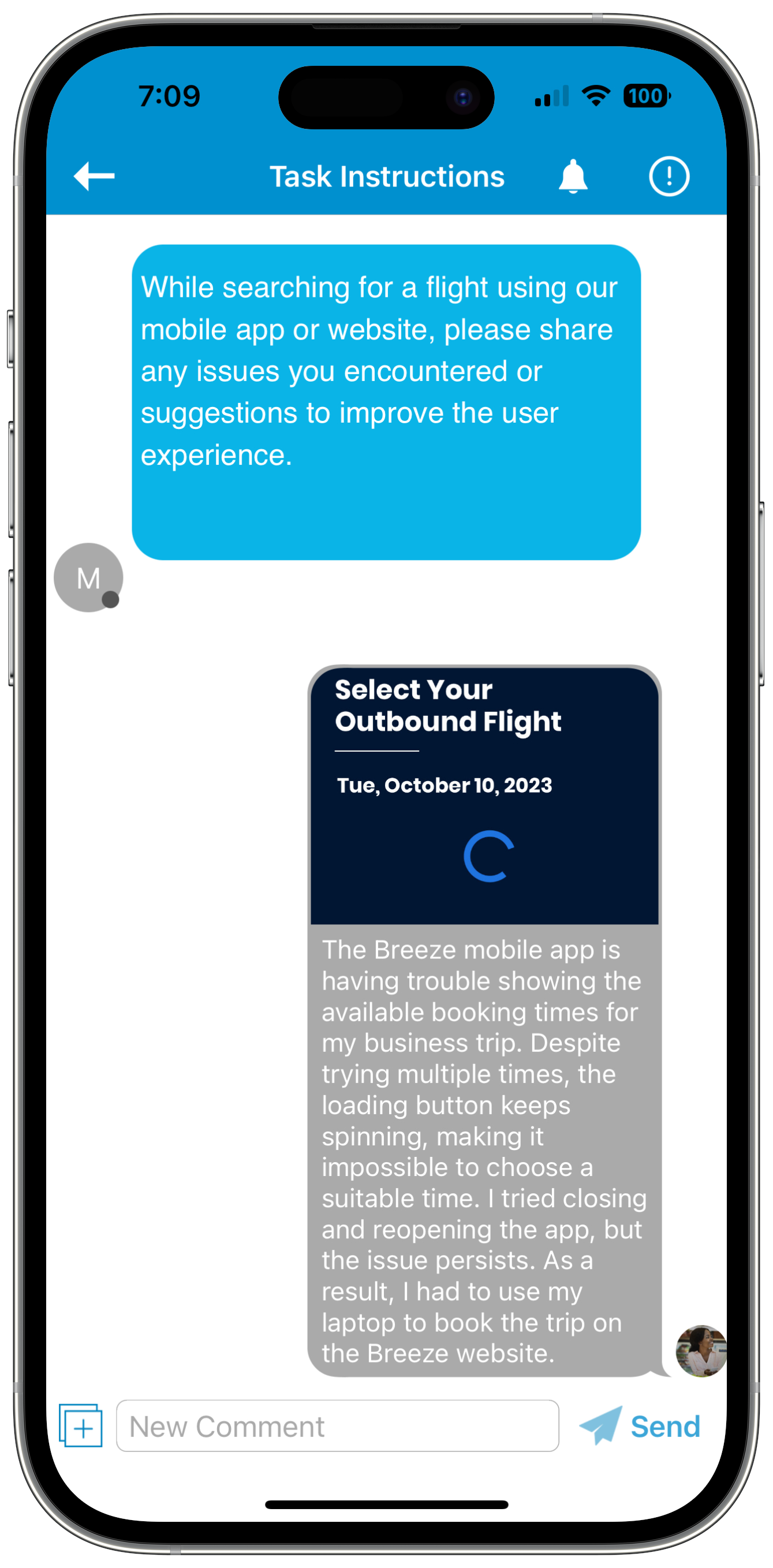 Screen view of EthOS app capturing a customer’s coffee storage preferences. Demonstrates EthOS's ability to capture customer journey insights.