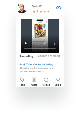 Digital ethnography research conducted on an app using the EthOS platform.
