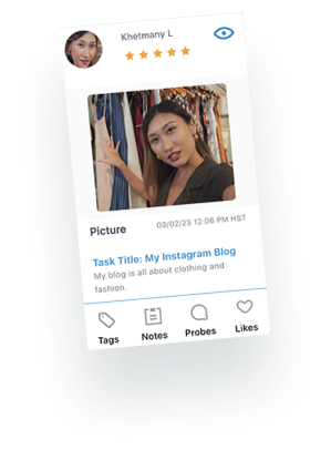 EthOS diary study participant detailing daily outfit choices for fashion research.