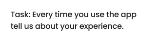 A text bubble showing a task from a diary study about app usage on the EthOS platform.