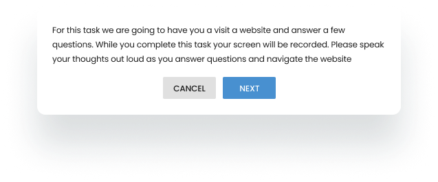 Screenshot of a usability test in progress on EthOS.
