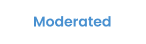 A text bubble that says moderated