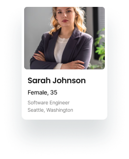 Profile of Sarah Johnson, a software engineer from Seattle, participant in EthOS studies.
