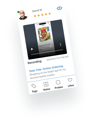 Screen recording of a participant navigating an online grocery store on EthOS.