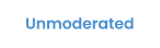 A text bubble that says unmoderated