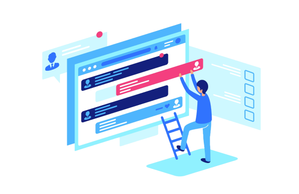 Animated illustration of EthOS moderator interacting with participants online