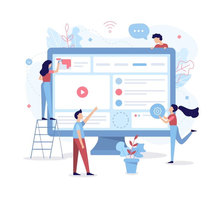 Animated illustration of EthOS team providing project support and research services