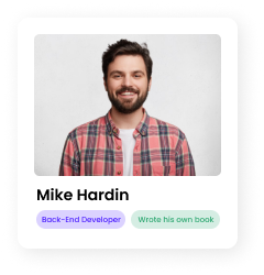 Usability test participant who is a backend developer and author of a technical book.