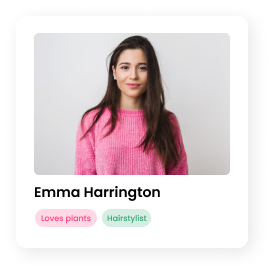 Photos of individuals with listed interests, representing EthOS's generative UX research in real-world settings.