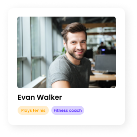 Photos of individuals with listed interests, representing EthOS's generative UX research in real-world settings.