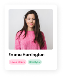 Photos of individuals with listed interests, representing EthOS's generative UX research in real-world settings.