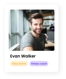 Photos of individuals with listed interests, representing EthOS's generative UX research in real-world settings.