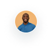 Profile of a smiling young man in a polo shirt in a user circle icon.